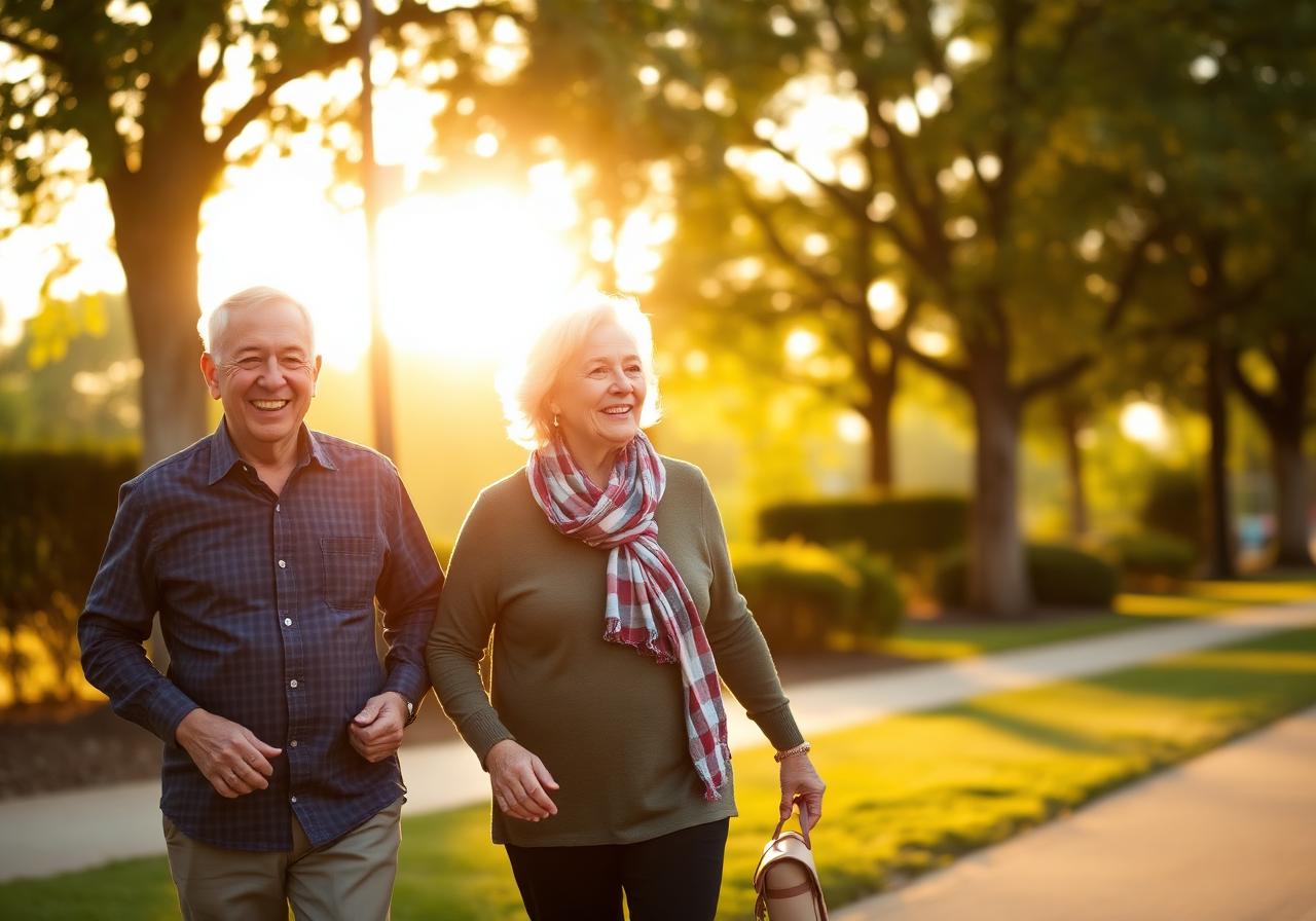 Healthy seniors enjoying life outdoors